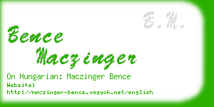 bence maczinger business card